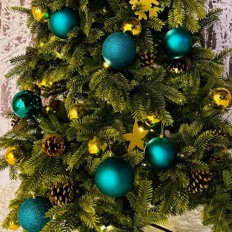 DECOLED Plastová koule, prům. 10 cm, paví zelená, 6x lesklá