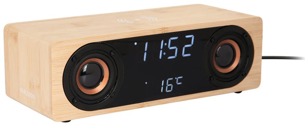 Budík, rádio a nabíjačka telefónu Karlsson KA6059WD, 11cm