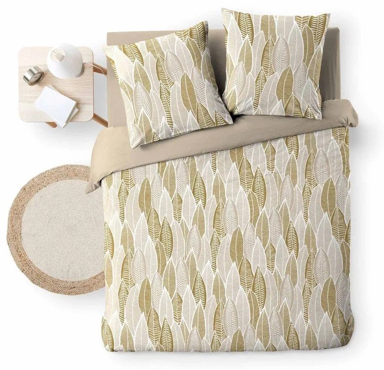 Okrovožlté obliečky na dvojlôžko/predĺžené z mikrovlákna 240x220 cm Kim – douceur d'intérieur
