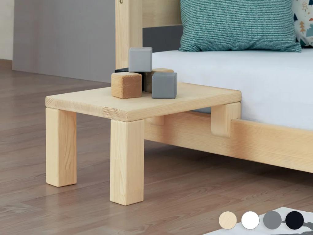 Benlemi Nočný stolík k latkovým posteliam NANOC Varianta: Bez prídavných nôh navyše, Zvoľte farbu hranolov: Biela, Zvoľte farbu plôch: Biela