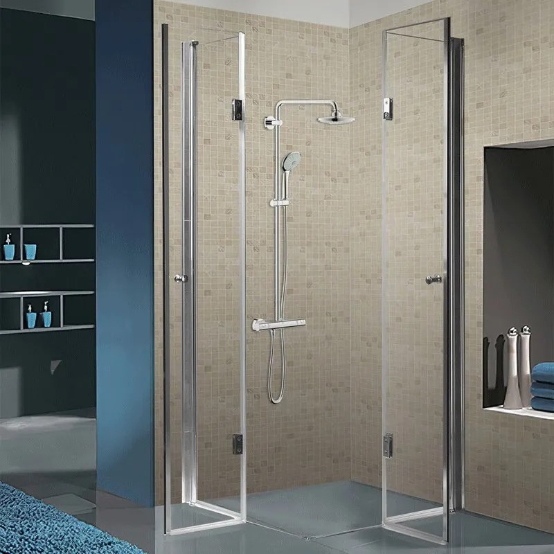 BPS-koupelny Štvorcový sprchový kút HYD-SK1290C 100x100 chróm/transparent - bez vaničky