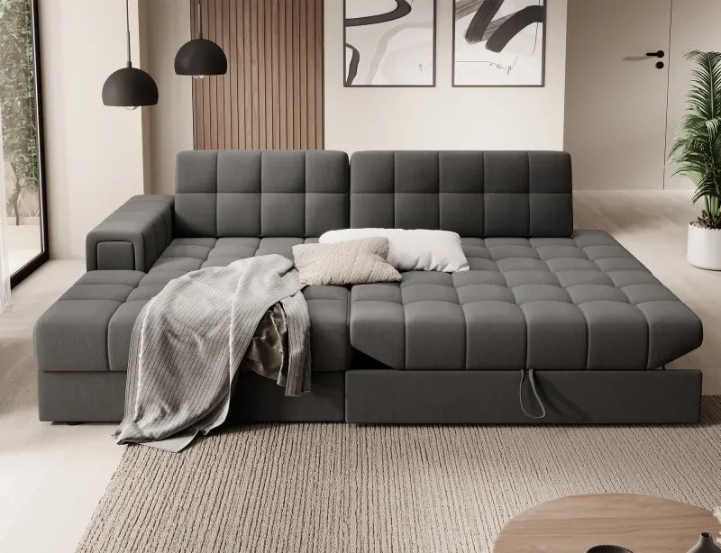 Sedacia súprava Katrin, ľavá, sivá (sola 06)