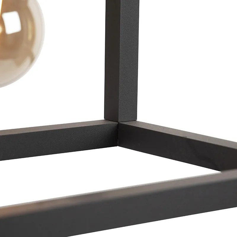 Priemyselné závesné svietidlo čierne 4-svetlo - Big Cage