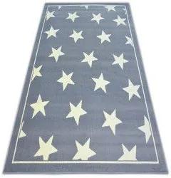 styldomova Detský sivý koberec BCF 3975 Hviezdy