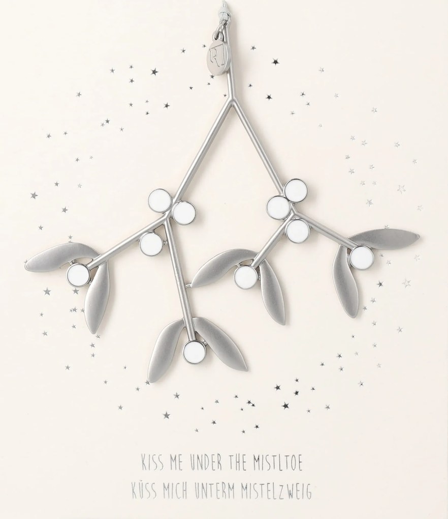 räder Kovová vianočná ozdoba Mistletoe Silver