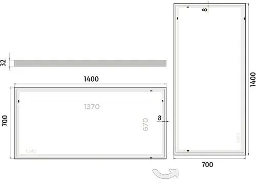 LED zrkadlo do kúpeľne Nimco 140x70 cm IP 44 ZP 13008