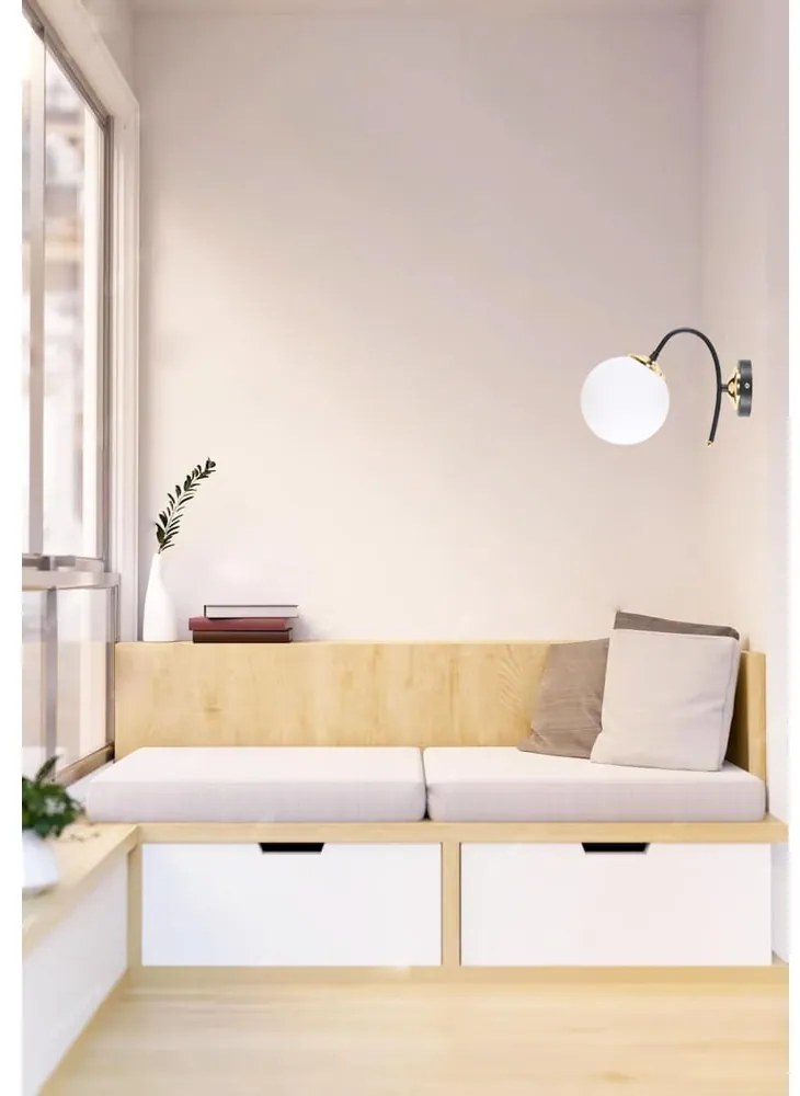 Biele/čierne nástenné svietidlo ø 15 cm Yoyo – Squid Lighting