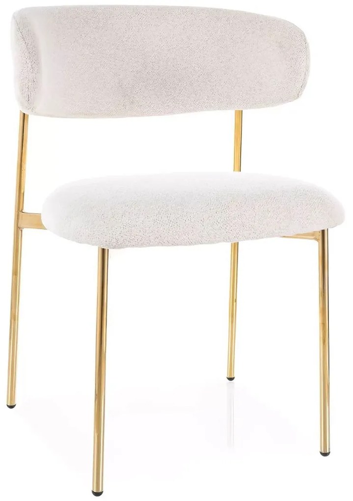 JEDÁLENSKÁ STOLIČKA POLA BÉŽOVÁ + ZLATÉ NOHY