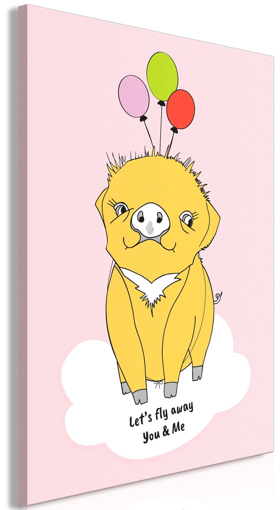 Artgeist Obraz - Soaring Pig (1 Part) Vertical Veľkosť: 80x120, Verzia: Na talianskom plátne