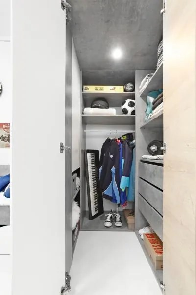Šatňová šatníková skriňa Sigma 1, biela mat / betón