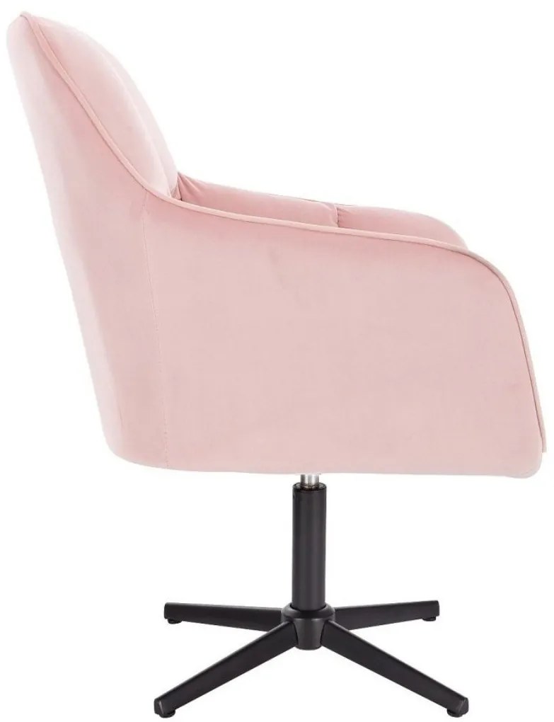 LuxuryForm DESIGN Kreslo AMALFI VELUR na čiernom kríži - ružové