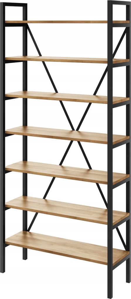 Regál Loft industriálny na knihy dub D7-30 140 cm