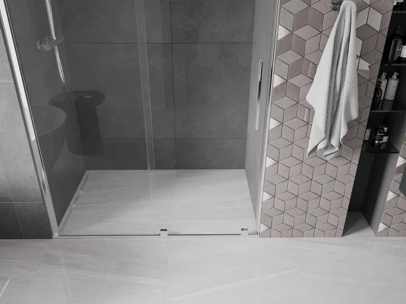 Mexen Velar, posuvné dvere do otvoru 140x200 cm, 8mm číre sklo, chrómový profil, 871-140-000-01-01