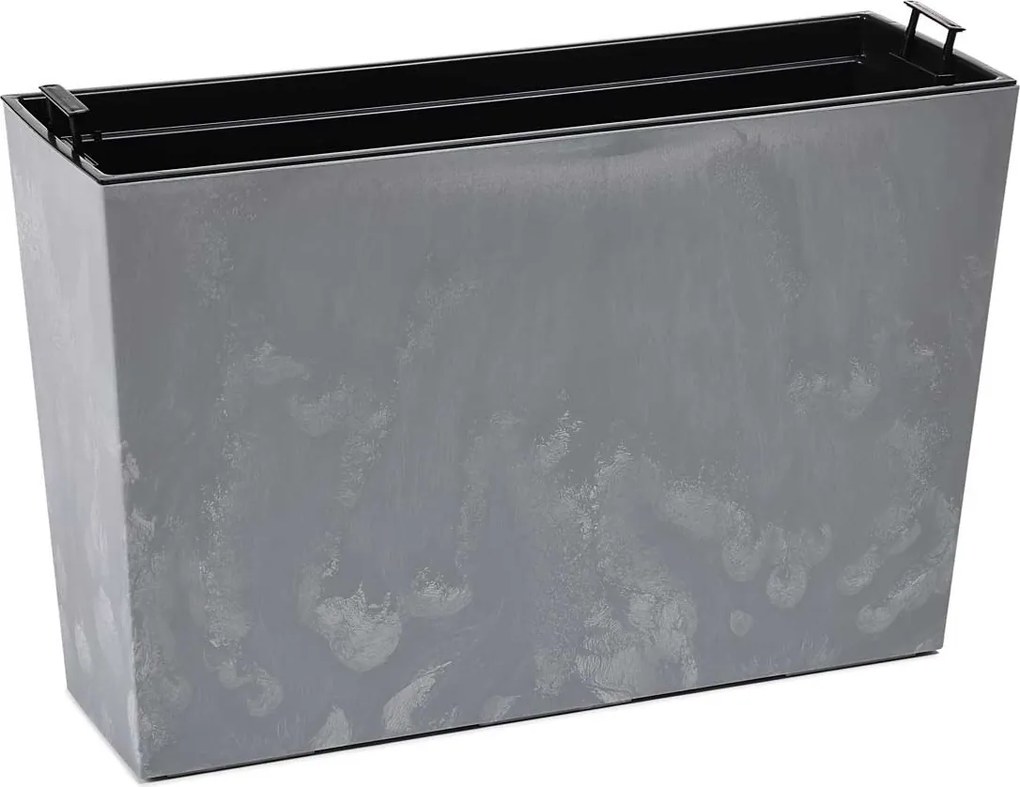 PLASTOVÝ KVETINÁČ BLOOM 36X56 CM IMITÁCIA BETÓNU SIVÁ