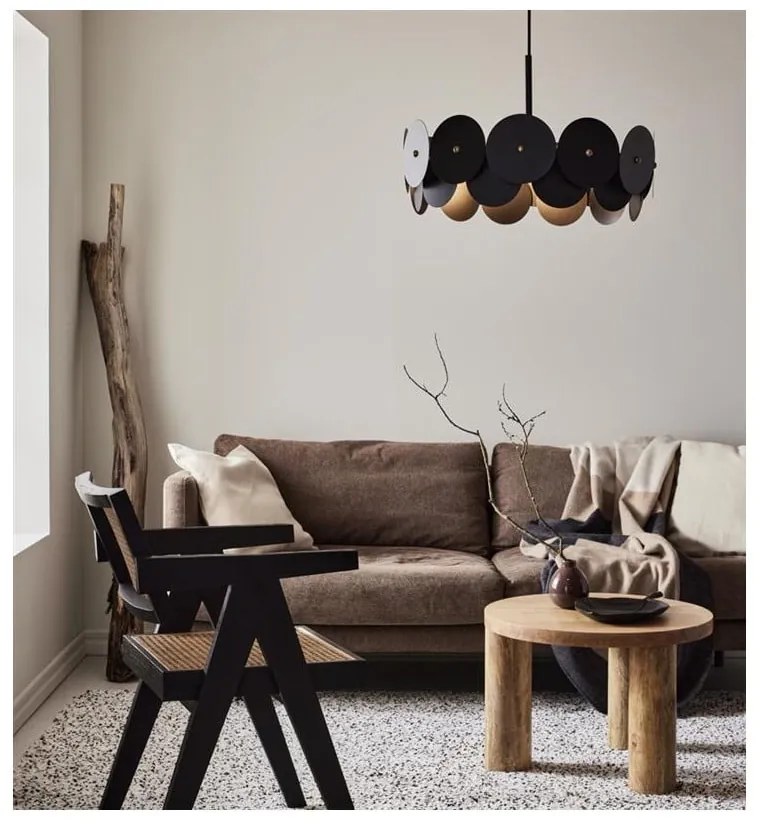 Čierne závesné stropné svietidlo Markslöjd Vegas, ø 53 cm