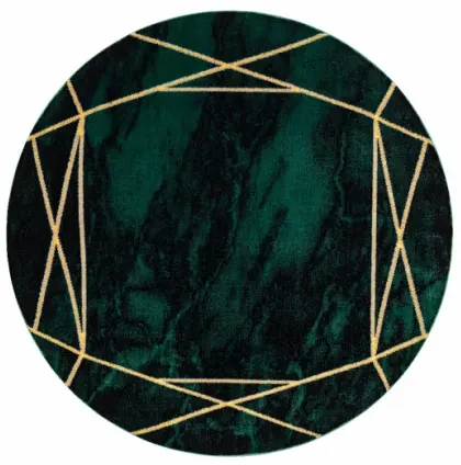 Koberec EMERALD exkluzívny 1022 kruh - glamour, marmur, geometrický zelený/zlatý