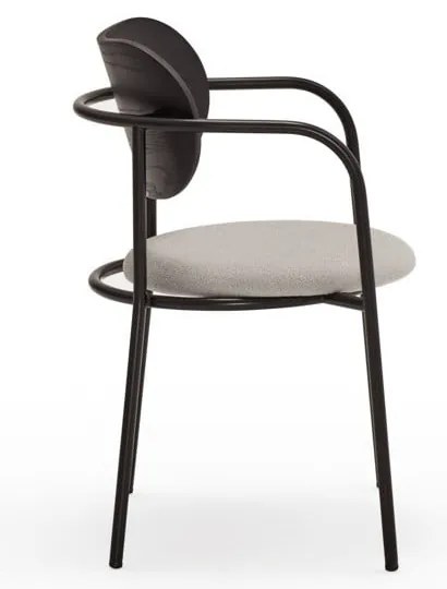 Čierno-sivá jedálenská stolička v dekore jaseňa Eclipse - Teulat