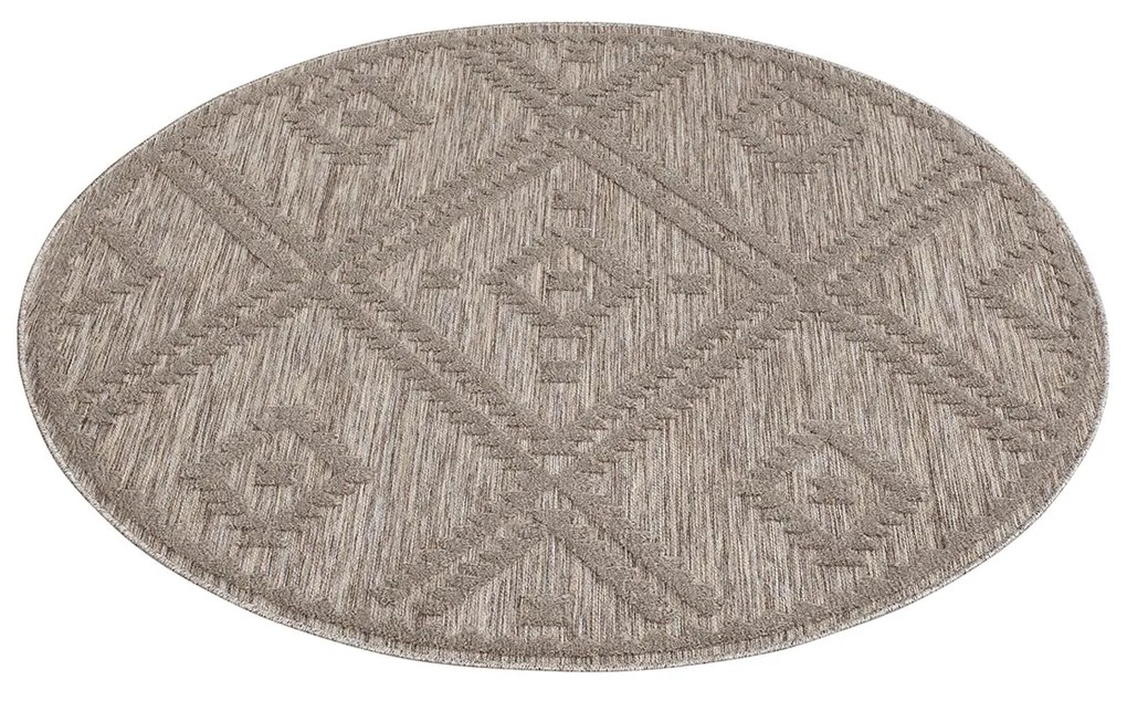 Dekorstudio Okrúhly terasový koberec SANTORINI - 454 hnedý Priemer koberca: 120cm