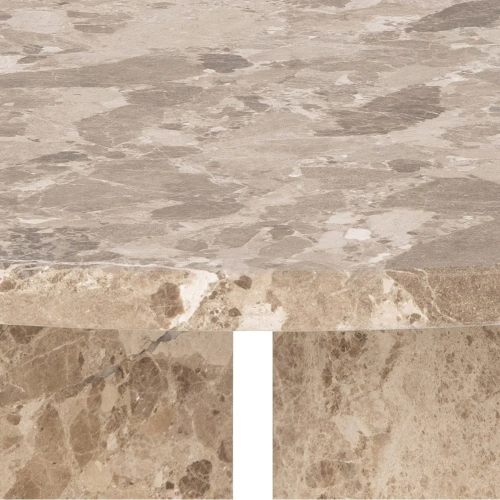 Svetlohnedý mramorový okrúhly konferenčný stolík ø 90 cm Vega – Actona