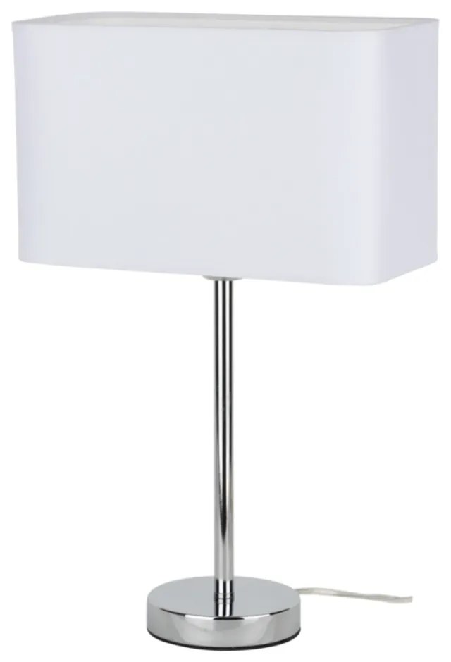 Stolná lampa Cadre 1xE27 Max.25W Chróm/Transparentné PVC/Biela