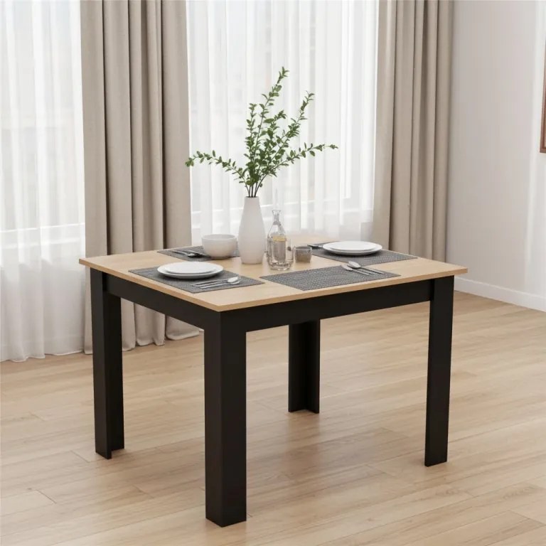 Jedálenská zostava stôl 120 x 80 cm craft čierny a 4 stoličky IMOLA zelené / čierne nohy