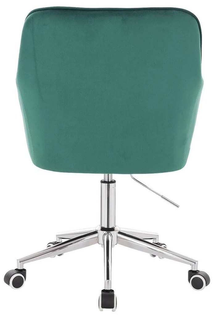 LuxuryForm DESIGN Kreslo AMALFI VELUR na striebornej podstave s kolieskami - zelené