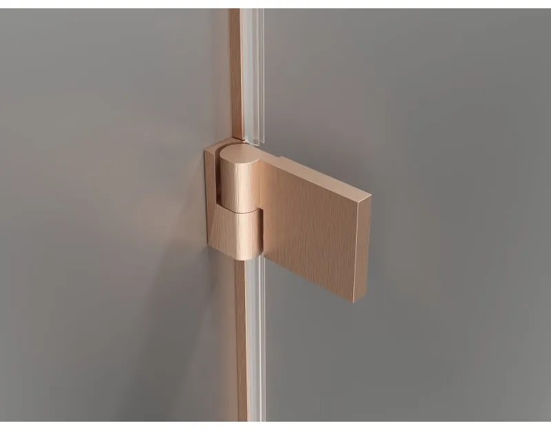 Mexen Lunar-B L, 1-krídlový sprchový kút, ľavý, 100 x 100 cm, 8mm číre sklo, medený profil, 832L-100-100-65-00-L