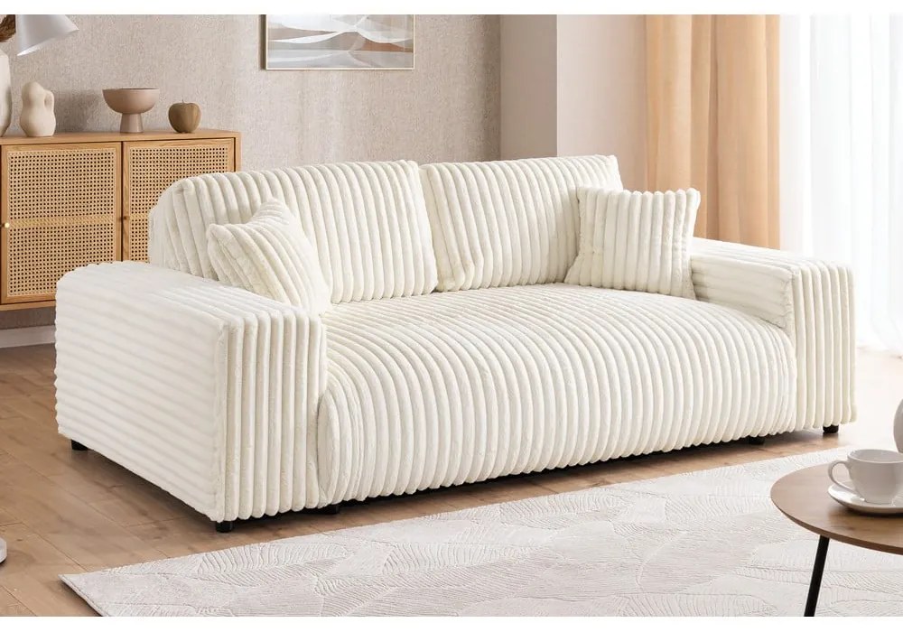 Krémová menčestrová pohovka 178 cm Justin – Ropez