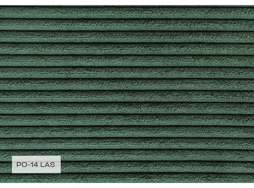 Tmavozelená menčestrová rozkladacia rohová pohovka (pravý roh/do tvaru "U") Brave Dave – Miuform