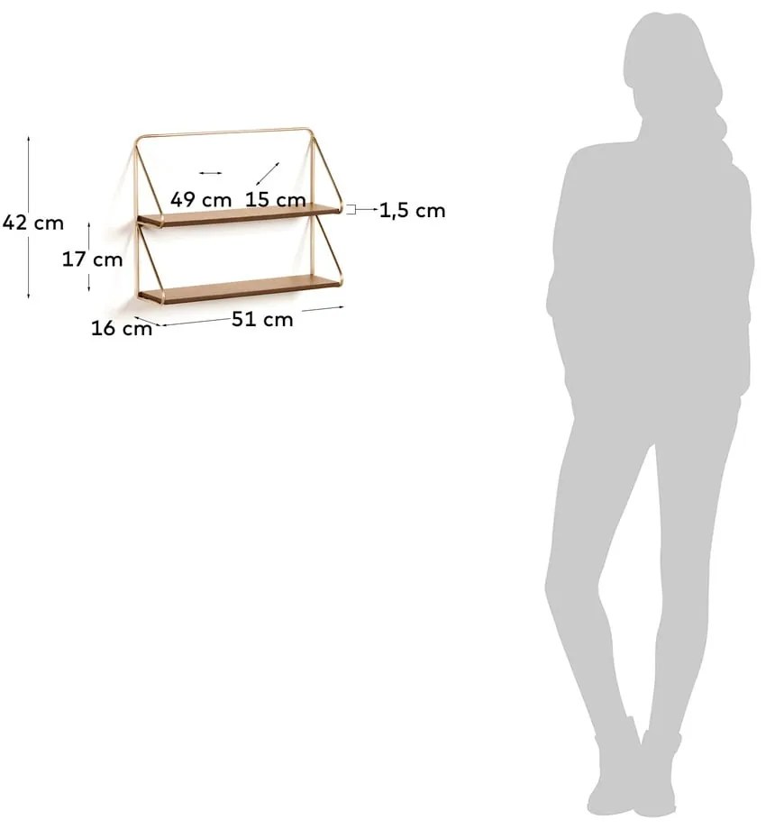 Svetlohnedá polička Kave Home Catrina