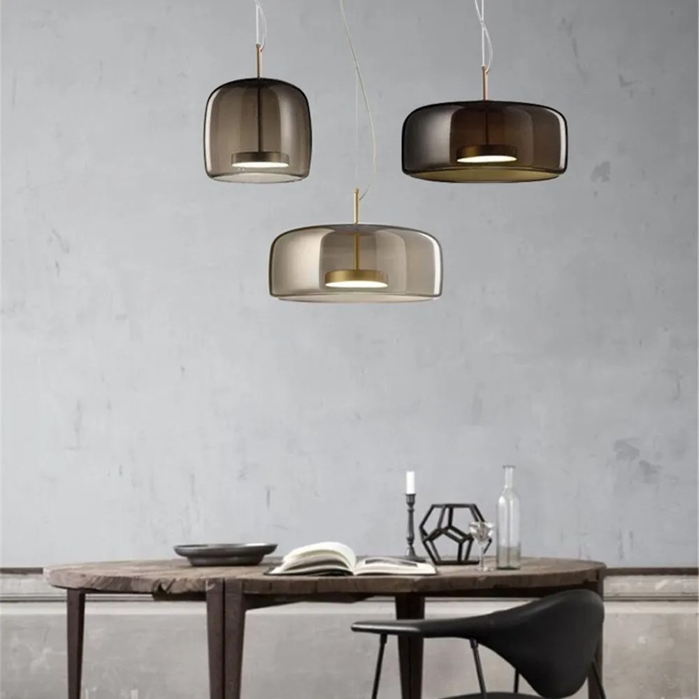 Toolight - LED závesné svietidlo zo skla Amber APP613-1CP, zlatá, OSW-03895