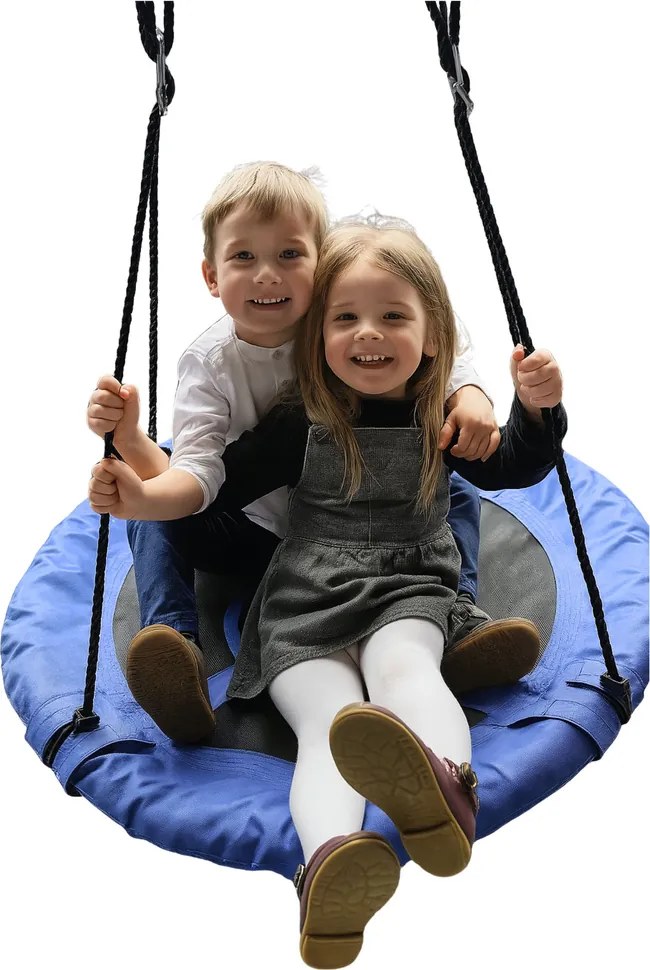 LEAN Sport Záhradná hojdačka Čapie hniezdo pre deti modrá 80 cm