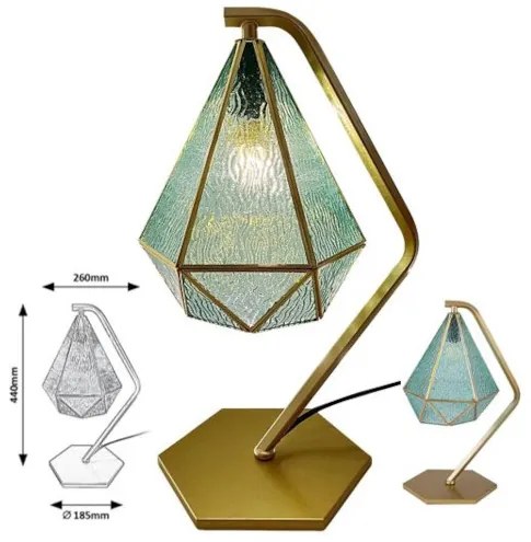 Tiffany štýl stolná lampa Rabalux 74200 NORAH GREEN 44*18,5