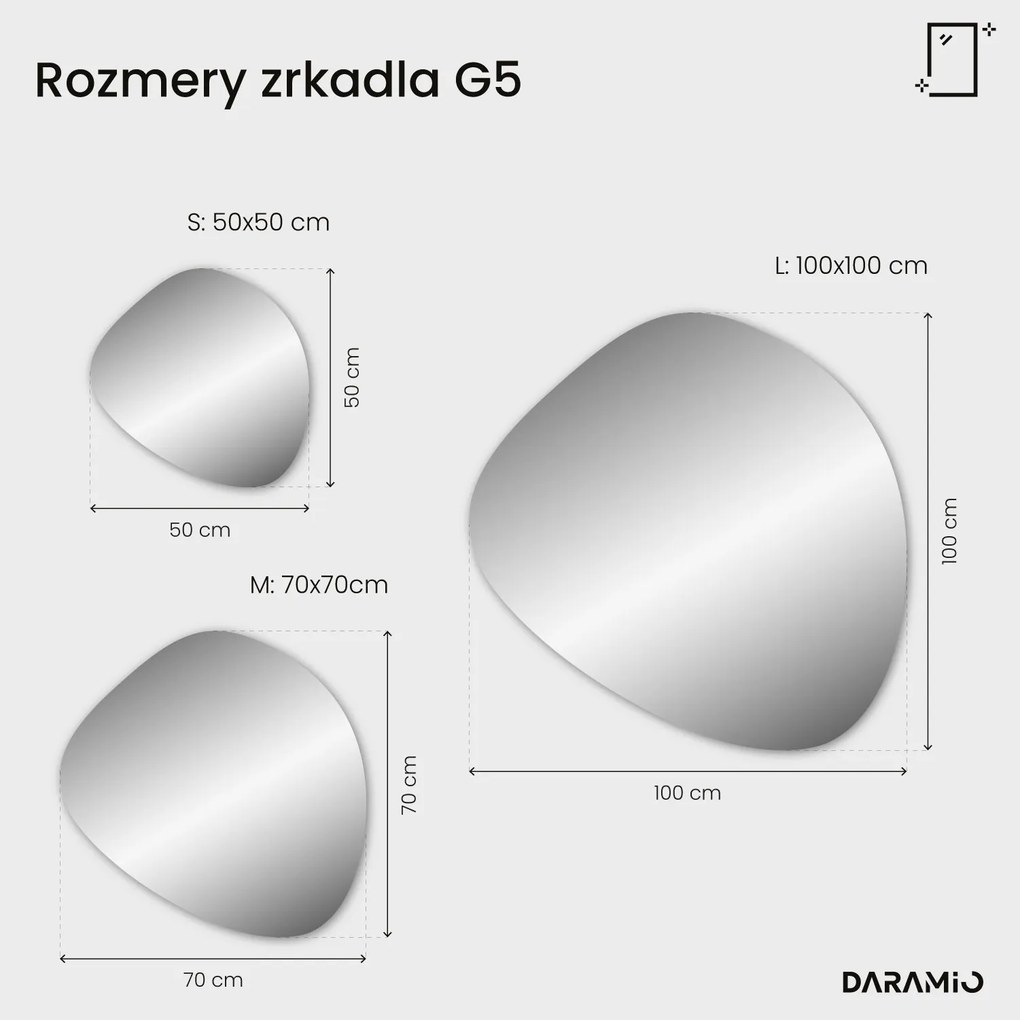 Zrkadlo v tvare kamienka s LED osvetlením G5