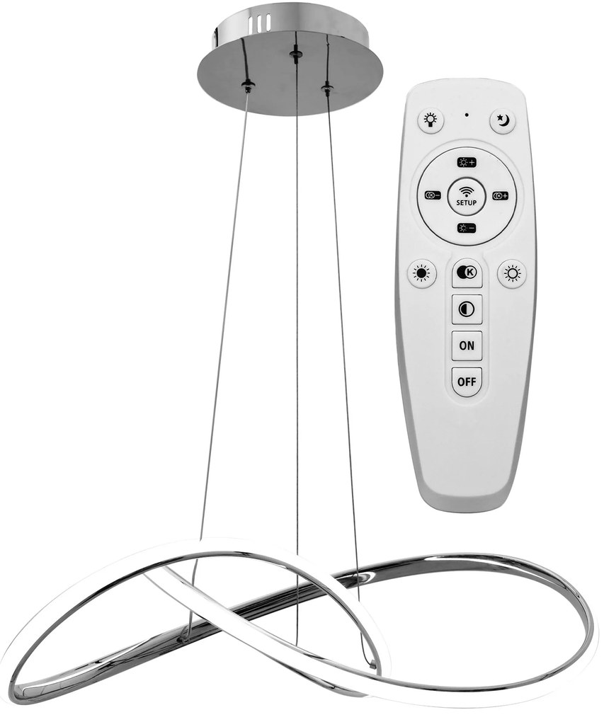 Toolight - LED stropné svietidlo + diaľkový ovládač APP393-CP, chrómová, OSW-06909