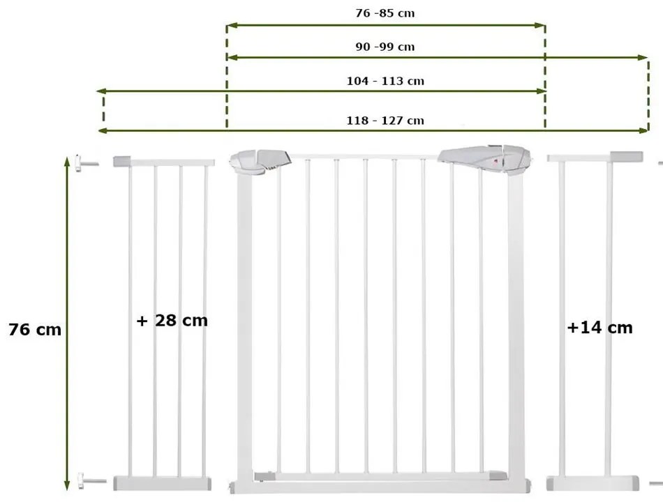 Ochranná bariéra pre deti 118 - 127 cm  SPRINGOS SG0001AB