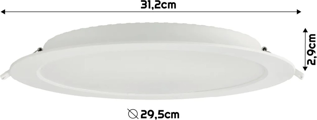 LED ZÁPUSTNÉ 24W OKRÚHLE STROPNÉ SVIETIDLO NEUTRÁLNA BIELA 4000K 2640lm Očko