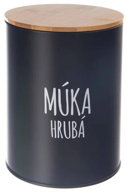 Dóza plech/bambus pr. 13 cm Múka hrubá BLACK SK