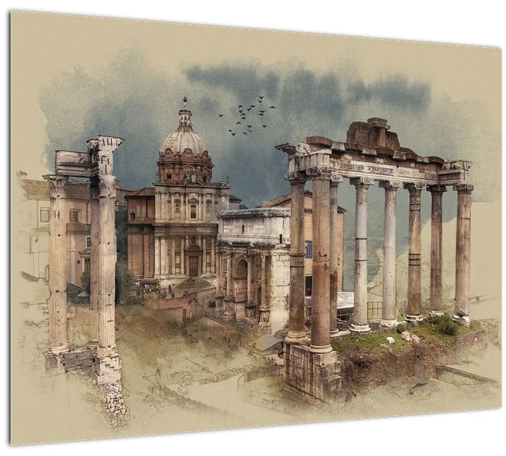 Obraz - Forum Romanum, Rím, Taliansko (70x50 cm)