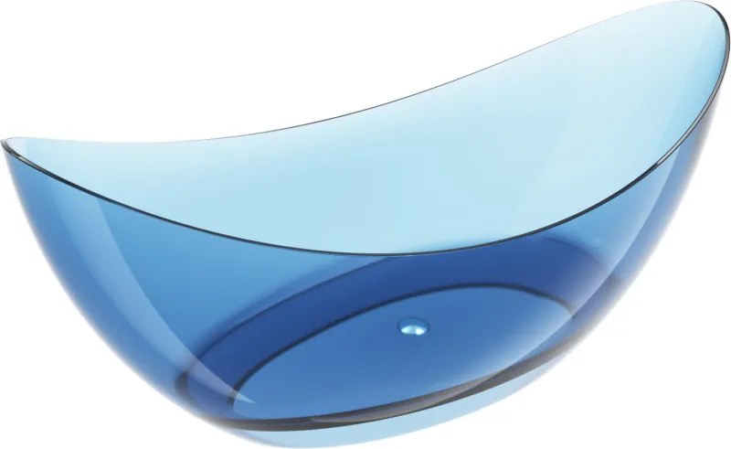 Mexen Vea, voľne stojaca vaňa transparentná 180×80 cm, modrá, sifón chróm, 58091808007