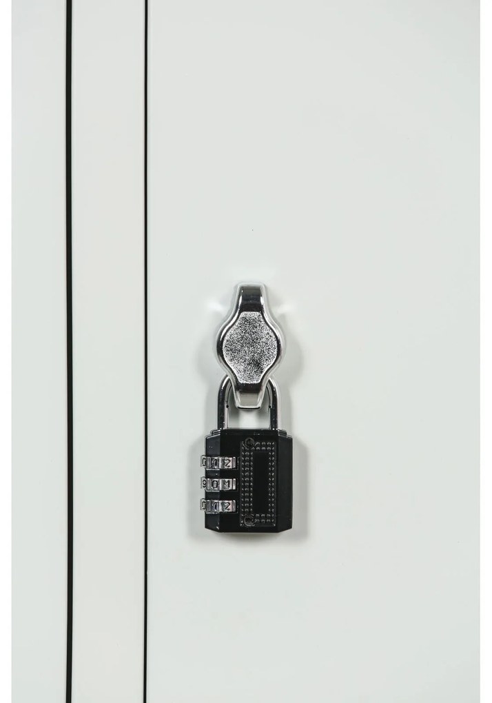 Šatníková skrinka S1 s úložnými boxmi, 3 boxy, 1850 x 300 x 500 mm, demont, otočný zámok, zelené dvere