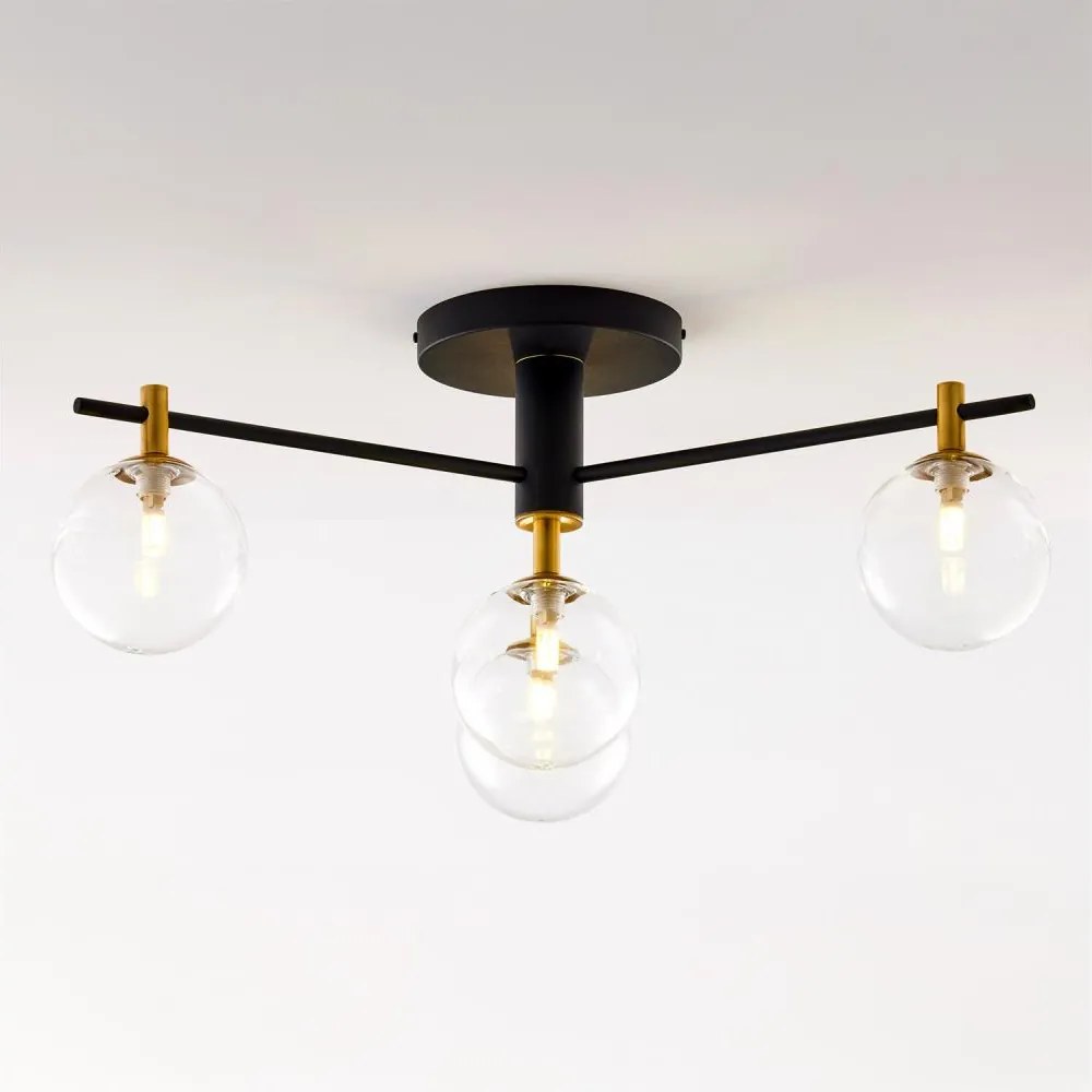 Jupiter 2034 - Prisadený luster FIGARO 4xG9/10W/230V čierna/zlatá/béžová/číra