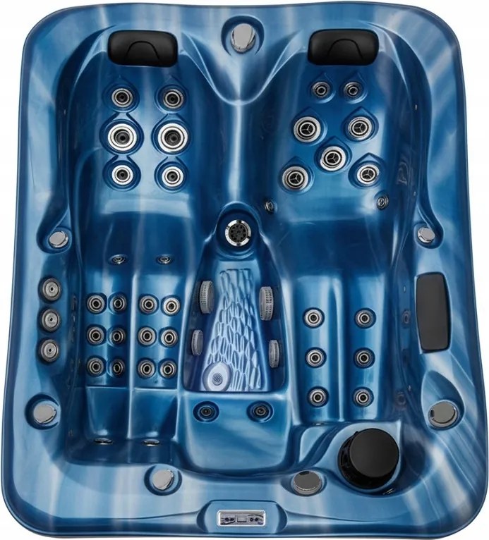 530 3-miestne záhradné kúpele 46 trysiek Modrá vlna puzdro Antracit 210x170