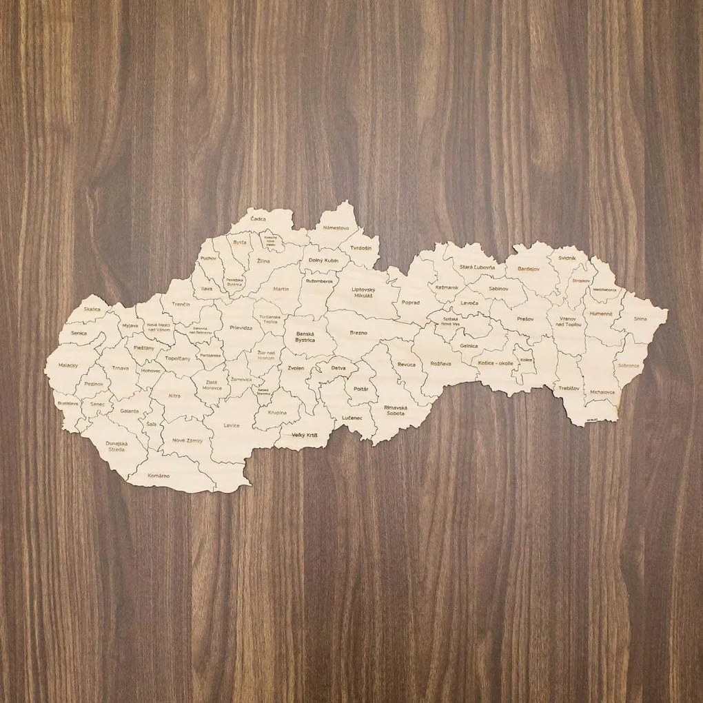 DUBLEZ | Drevené PUZZLE - Mapa okresov Slovenska