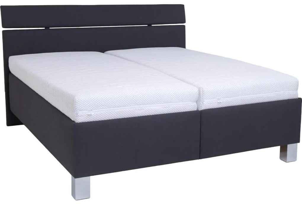 Čalúnená posteľ s úložným priestorom bez matraca ALIS 180x200 cm antracit PO0040