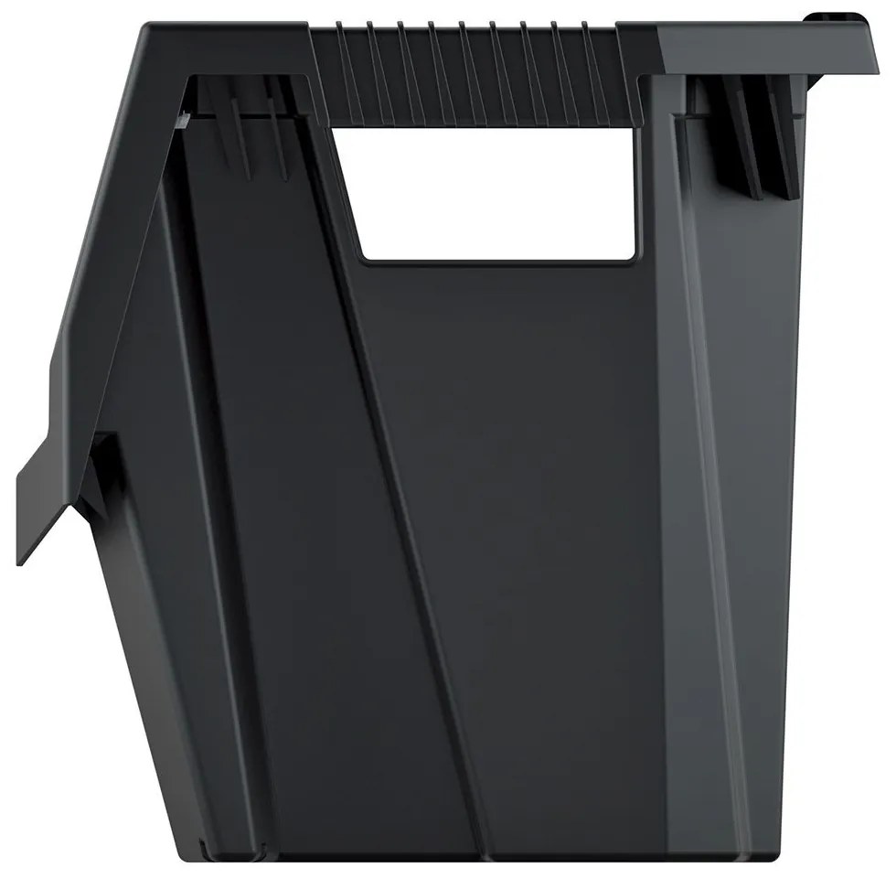 Dielenský úložný box so skosenou hranou HEAVY DUTY, čierny 40x29x28
