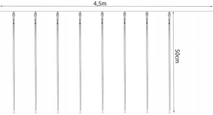 ISO 11342 Vianočné osvetlenie Cencúle 36 LED, 50 cm, IP44, 230V multicolor