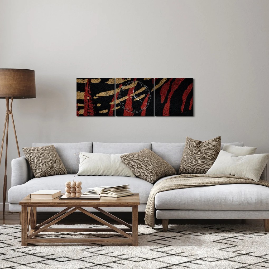 Obraz abstrakcie (s hodinami) (90x30 cm)
