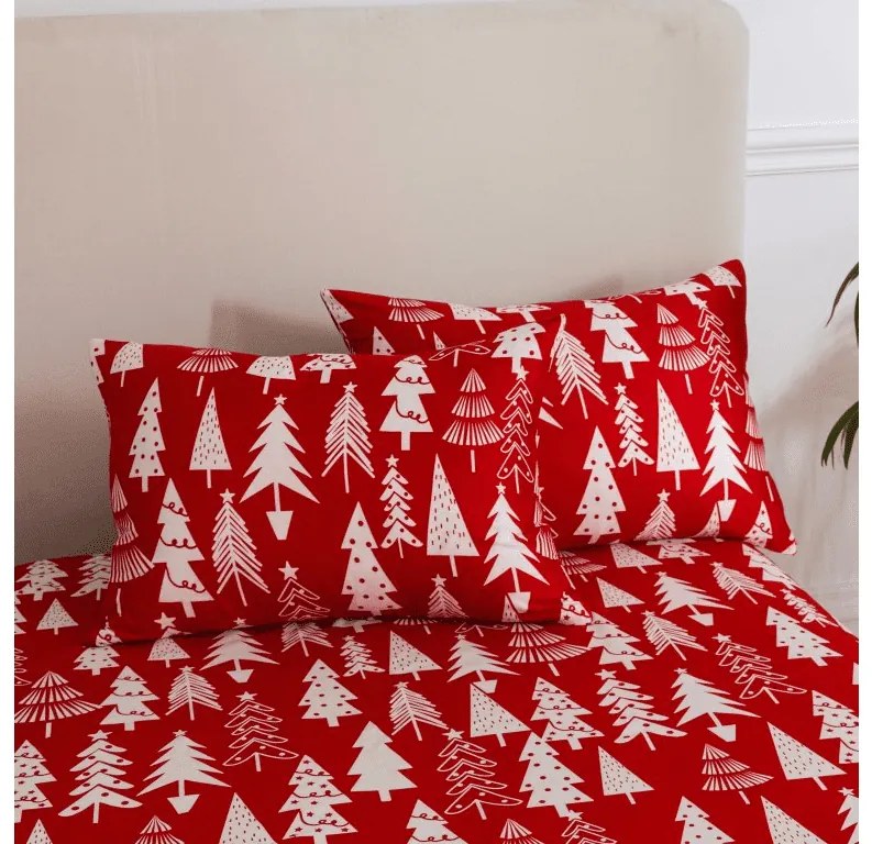 Plachta a obliečka na vankúš CHRISTMAS TREES Rozmer: 50 x 70 cm | 140 x 240 cm