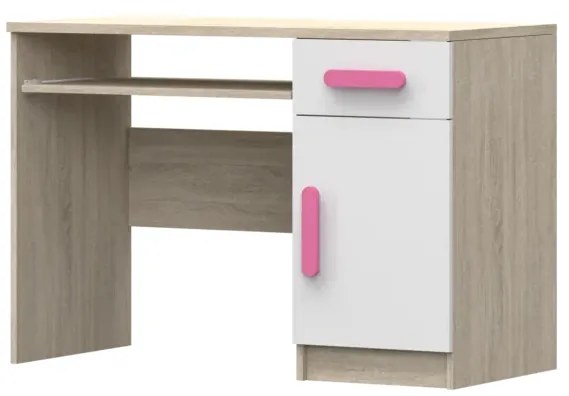 Písací stôl SMYK 110 cm dub sonoma/biela